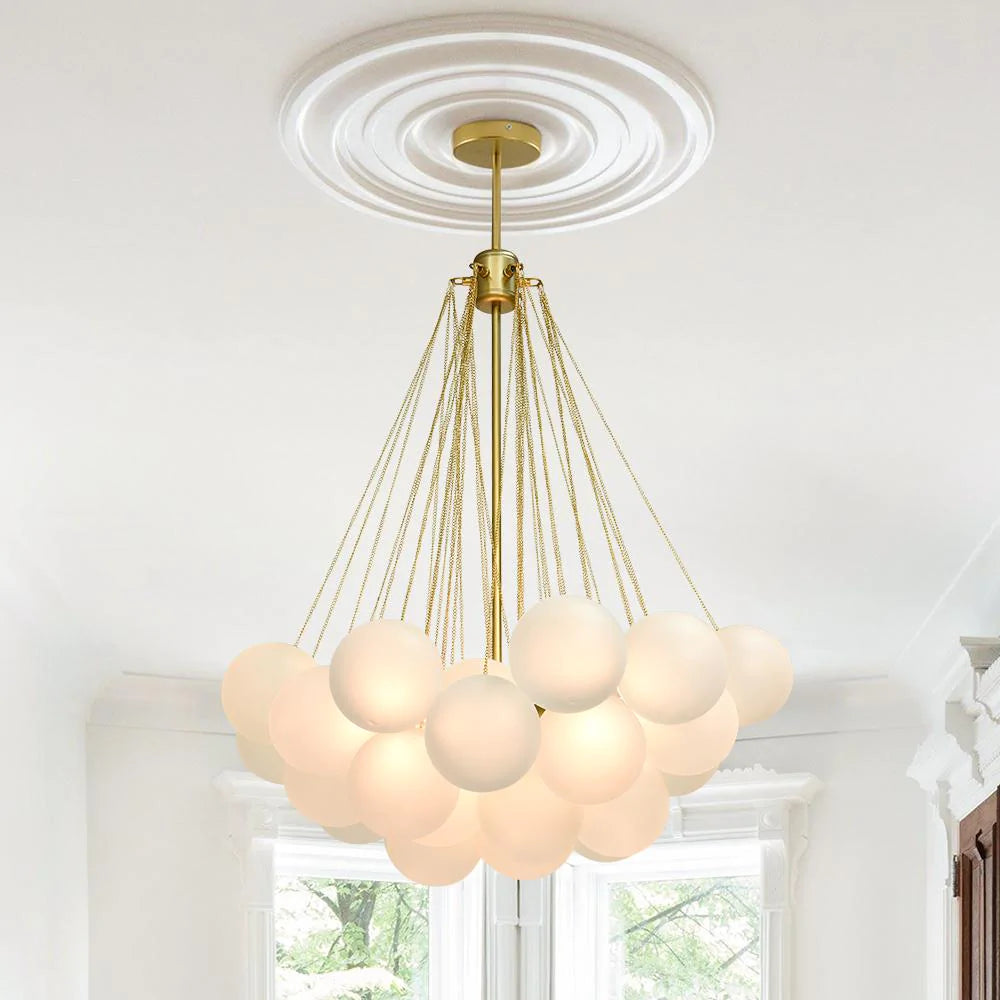 Cloud Hanglamp met witte bollen en goud frame