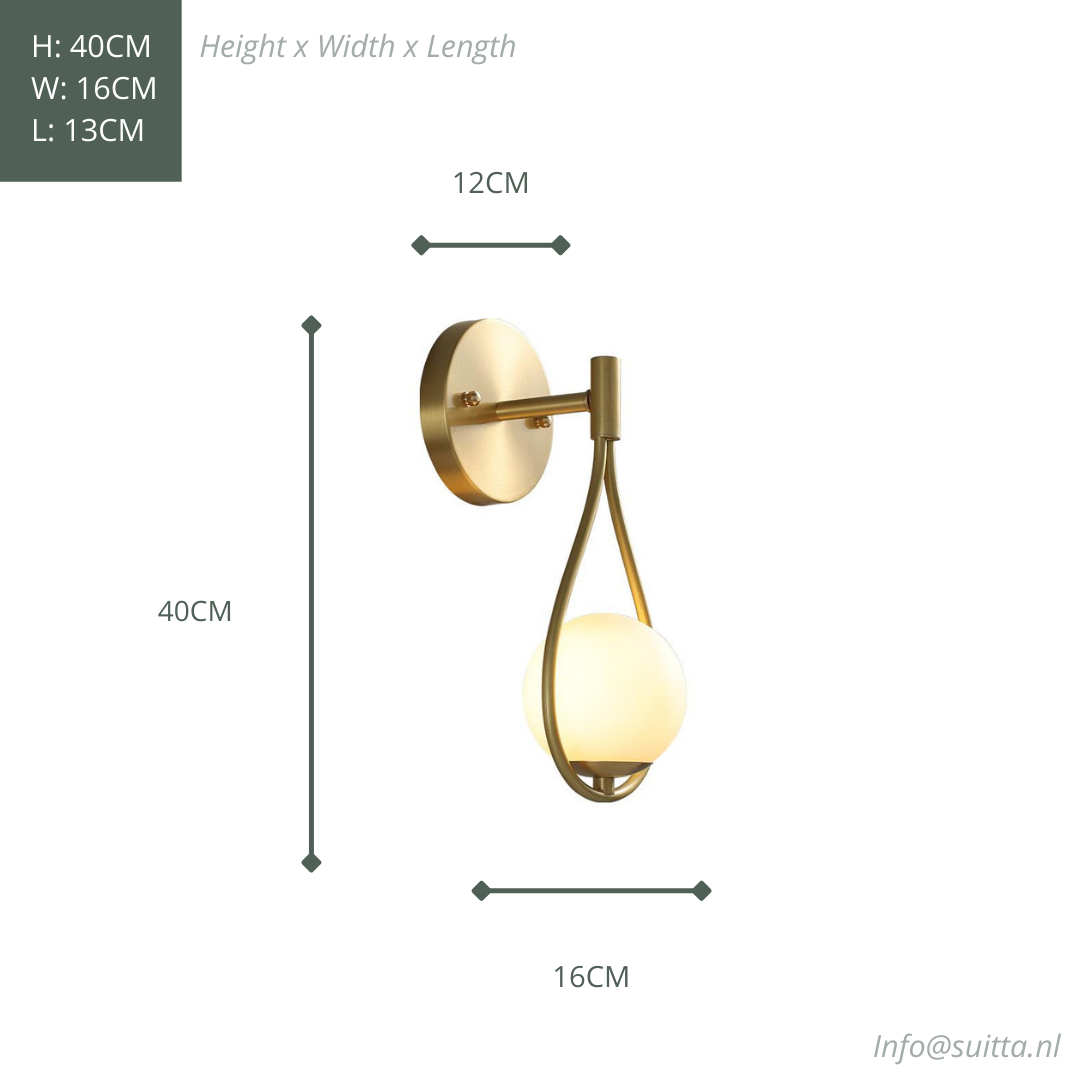 Angel Wandlamp Size Chart